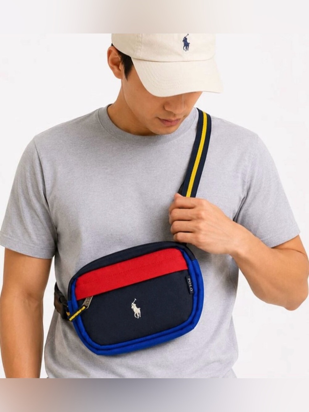 Polo by Ralph Lauren Navy, Red & Blue Crossbody Belt Bag